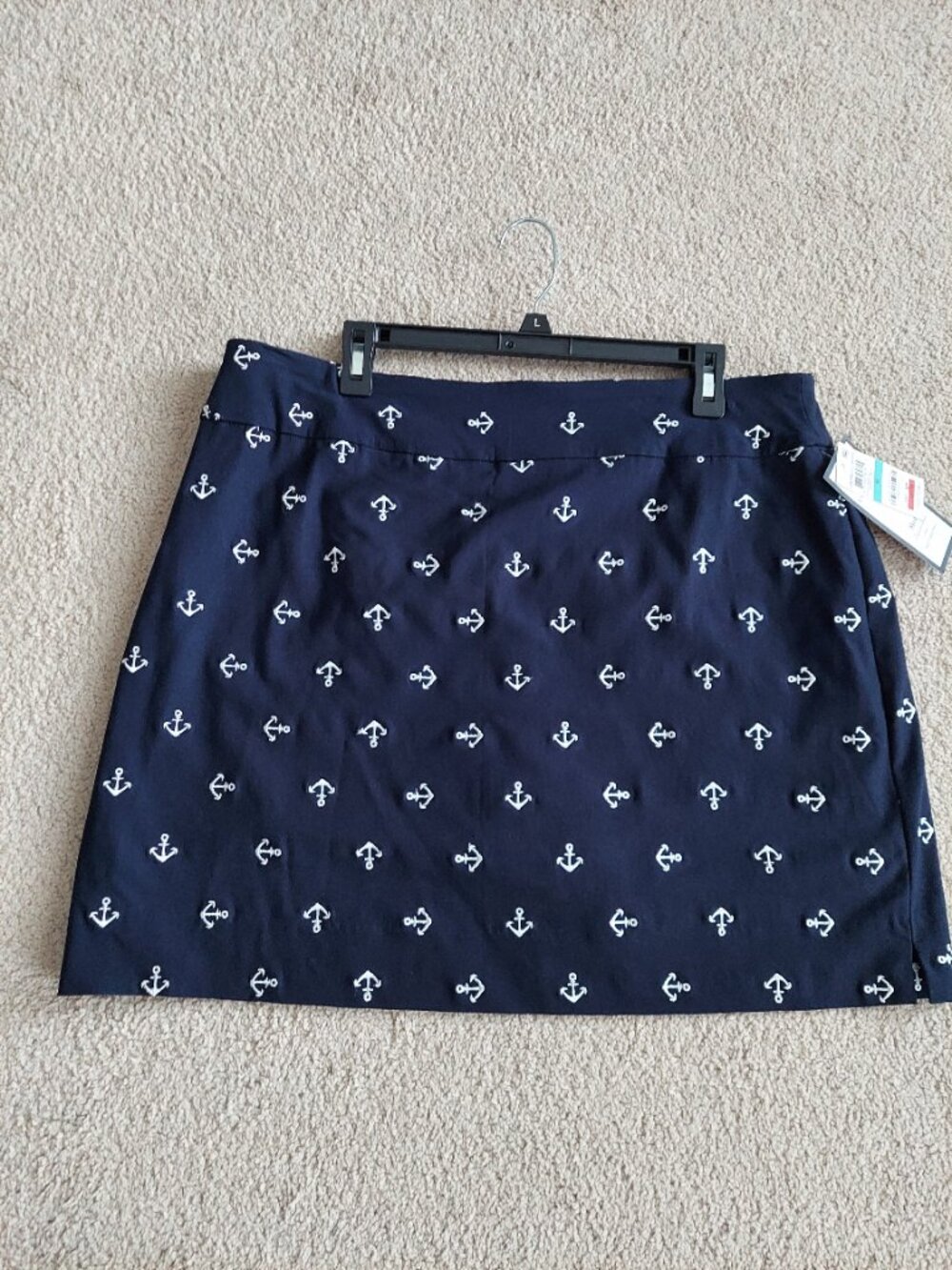Charter Club Cambridge Nautical Anchor Print Skort SZ 16 Rayon mix